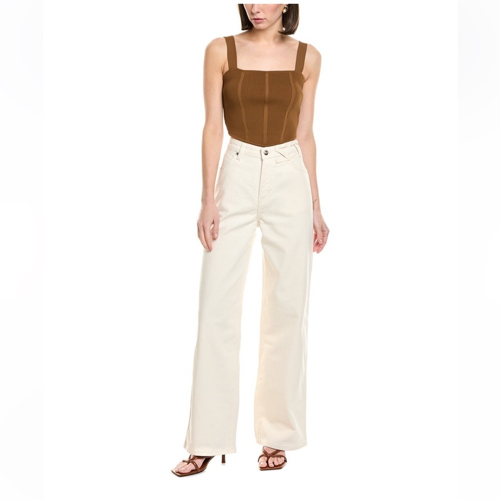 STAUD x Wrangler Grayson White Wide Leg Jean Cream